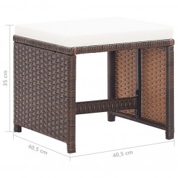 Acquista Sgabelli da Giardino 4 pz con Cuscini in Polyrattan Marrone con riferimento GHV-316778 della ditta 