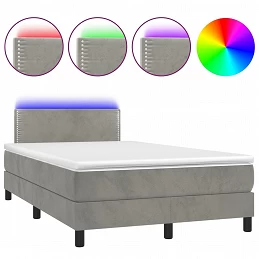 Acquista Letto a Molle Materasso e LED Grigio Chiaro 120x200 cm Velluto con riferimento GHV-3134333 della ditta 