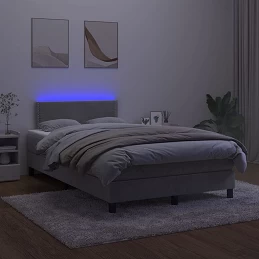 Acquista Letto a Molle Materasso e LED Grigio Chiaro 120x200 cm Velluto con riferimento GHV-3134333 della ditta 