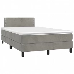 Acquista Letto a Molle Materasso e LED Grigio Chiaro 120x200 cm Velluto con riferimento GHV-3134333 della ditta 