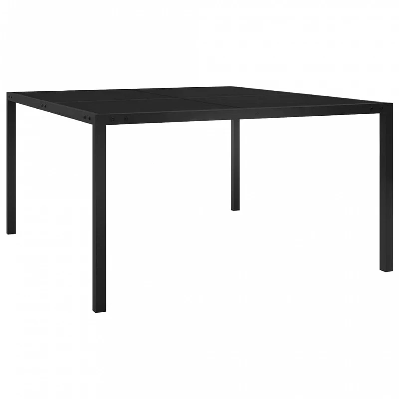 Acquista Tavolo da Giardino 130x130x72 cm Nero in Acciaio e Vetro con riferimento GHV-313099 della ditta 