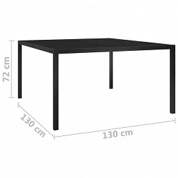 Acquista Tavolo da Giardino 130x130x72 cm Nero in Acciaio e Vetro con riferimento GHV-313099 della ditta 