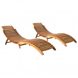 Acquista Lettini Prendisole 2 pz in Legno Massello di Acacia con riferimento GHV-3077360 della ditta 