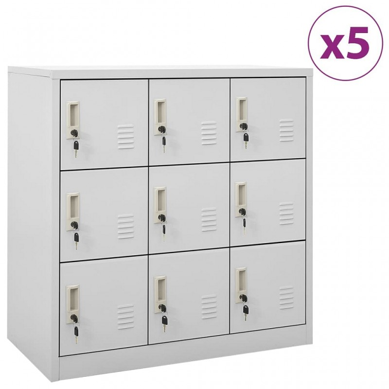 Acquista Armadietti con Chiave 5 pz Grigio Chiaro 90x45x92,5 cm Acciaio con riferimento GHV-3095243 della ditta 
