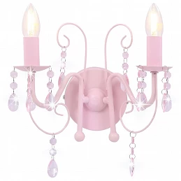 Acquista Lampada da Muro con Perle Rosa 2 Lampadine E14 con riferimento GHV-281592 della ditta 