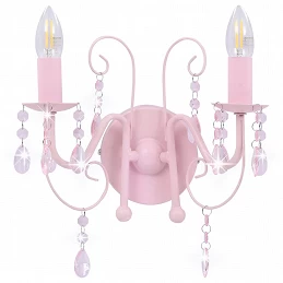 Acquista Lampada da Muro con Perle Rosa 2 Lampadine E14 con riferimento GHV-281592 della ditta 