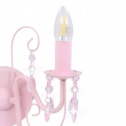 Acquista Lampada da Muro con Perle Rosa 2 Lampadine E14 con riferimento GHV-281592 della ditta 