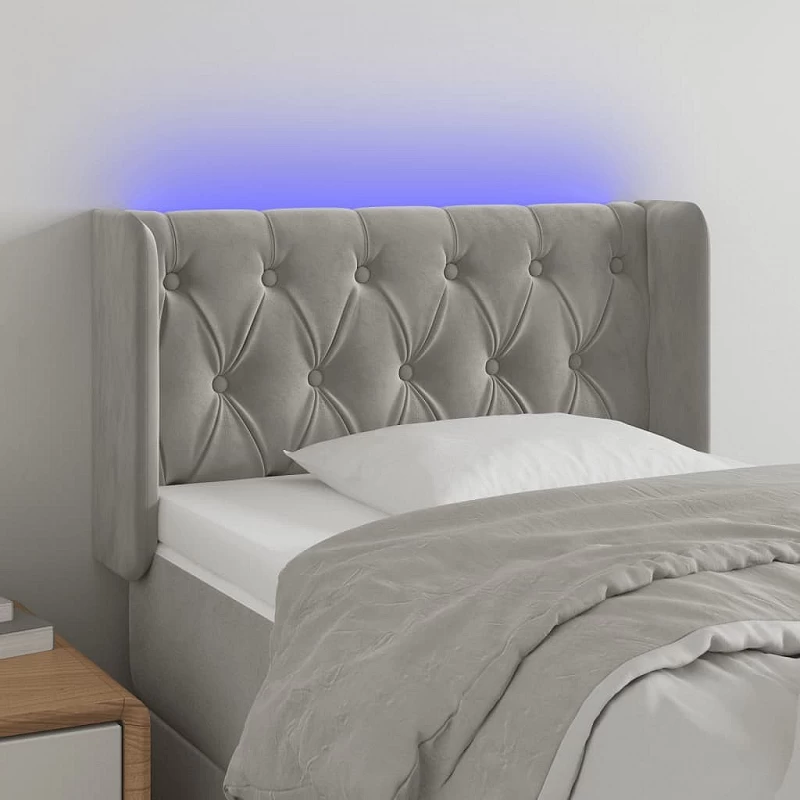 Acquista Testiera a LED Grigio Chiaro 83x16x78/88 cm in Velluto con riferimento GHV-3123602 della ditta 