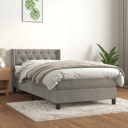 Acquista Giroletto a Molle con Materasso Grigio Chiaro 80x200 cm Velluto con riferimento GHV-3131105 della ditta 
