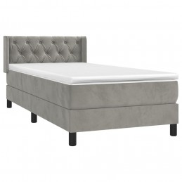 Acquista Giroletto a Molle con Materasso Grigio Chiaro 80x200 cm Velluto con riferimento GHV-3131105 della ditta 