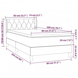 Acquista Giroletto a Molle con Materasso Grigio Chiaro 80x200 cm Velluto con riferimento GHV-3131105 della ditta 