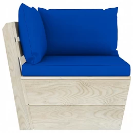 Acquista Divano Angolare da Giardino su Pallet e Cuscini Legno di Abete con riferimento GHV-3063358 della ditta 