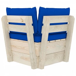 Acquista Divano Angolare da Giardino su Pallet e Cuscini Legno di Abete con riferimento GHV-3063358 della ditta 