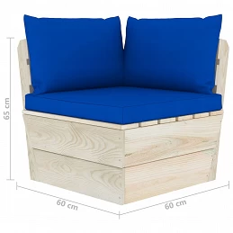 Acquista Divano Angolare da Giardino su Pallet e Cuscini Legno di Abete con riferimento GHV-3063358 della ditta 