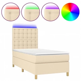 Acquista Letto a Molle con Materasso e LED Crema 90x190 cm in Tessuto con riferimento GHV-3135722 della ditta 
