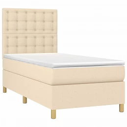 Acquista Letto a Molle con Materasso e LED Crema 90x190 cm in Tessuto con riferimento GHV-3135722 della ditta 