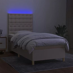 Acquista Letto a Molle con Materasso e LED Crema 90x190 cm in Tessuto con riferimento GHV-3135722 della ditta 