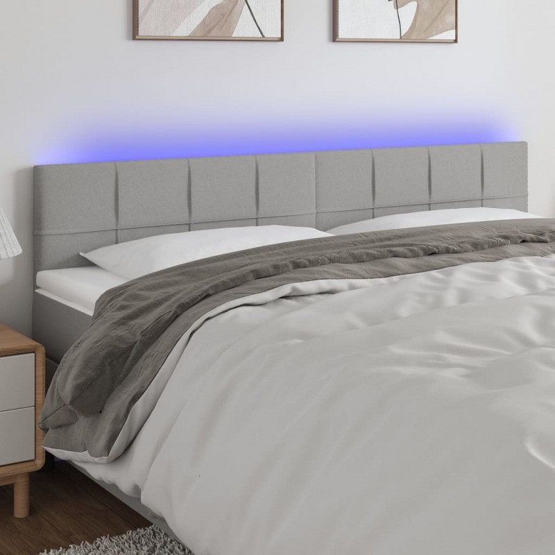 Acquista Testiera a LED Grigio Chiaro 160x5x78/88 cm in Tessuto con riferimento GHV-3121618 della ditta 