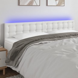 Acquista Testiera Bianca a LED 200x5x78/88 cm in Similpelle con riferimento GHV-3121721 della ditta 