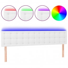 Acquista Testiera Bianca a LED 200x5x78/88 cm in Similpelle con riferimento GHV-3121721 della ditta 