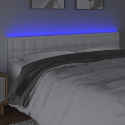 Acquista Testiera Bianca a LED 200x5x78/88 cm in Similpelle con riferimento GHV-3121721 della ditta 