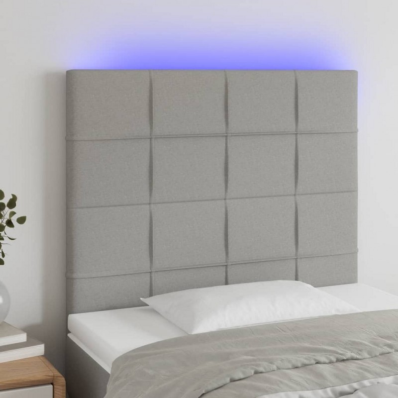 Acquista Testiera a LED Grigio Chiaro 80x5x118/128 cm in Tessuto con riferimento GHV-3122398 della ditta 