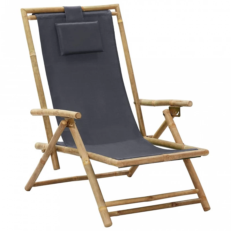 Acquista Sedia Reclinabile Relax Grigio Scuro in Bambù e Tessuto con riferimento GHV-313024 della ditta 