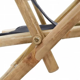 Acquista Sedia Reclinabile Relax Grigio Scuro in Bambù e Tessuto con riferimento GHV-313024 della ditta 