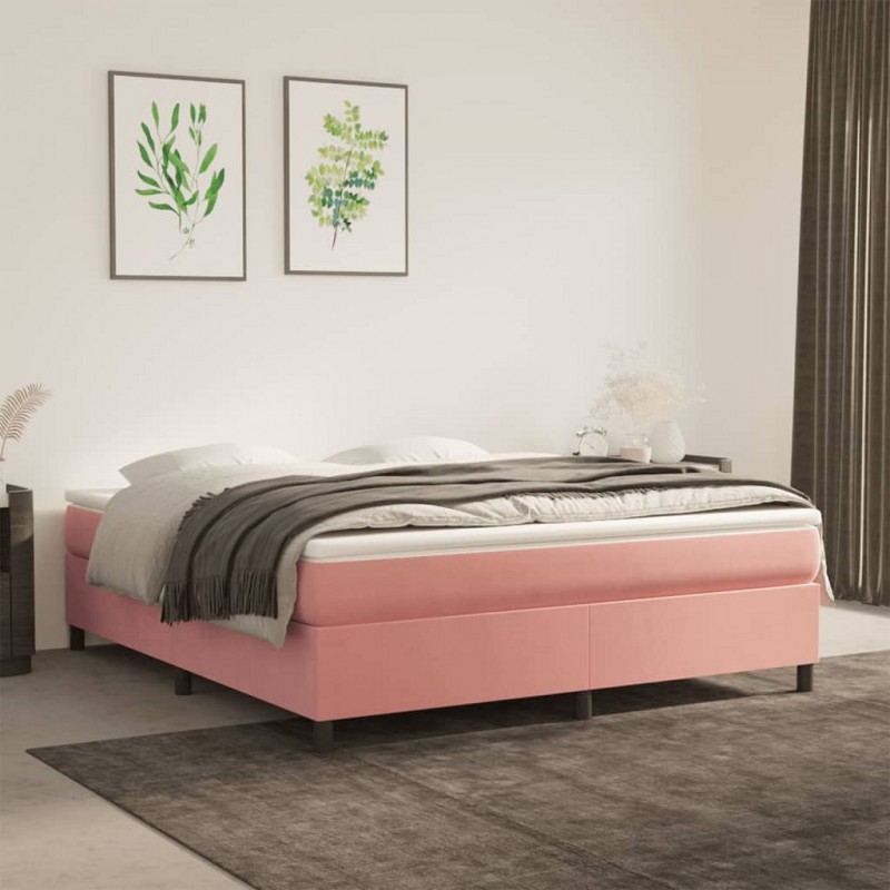 Acquista Giroletto a Molle con Materasso Rosa 180x200 cm in Velluto con riferimento GHV-3144698 della ditta 