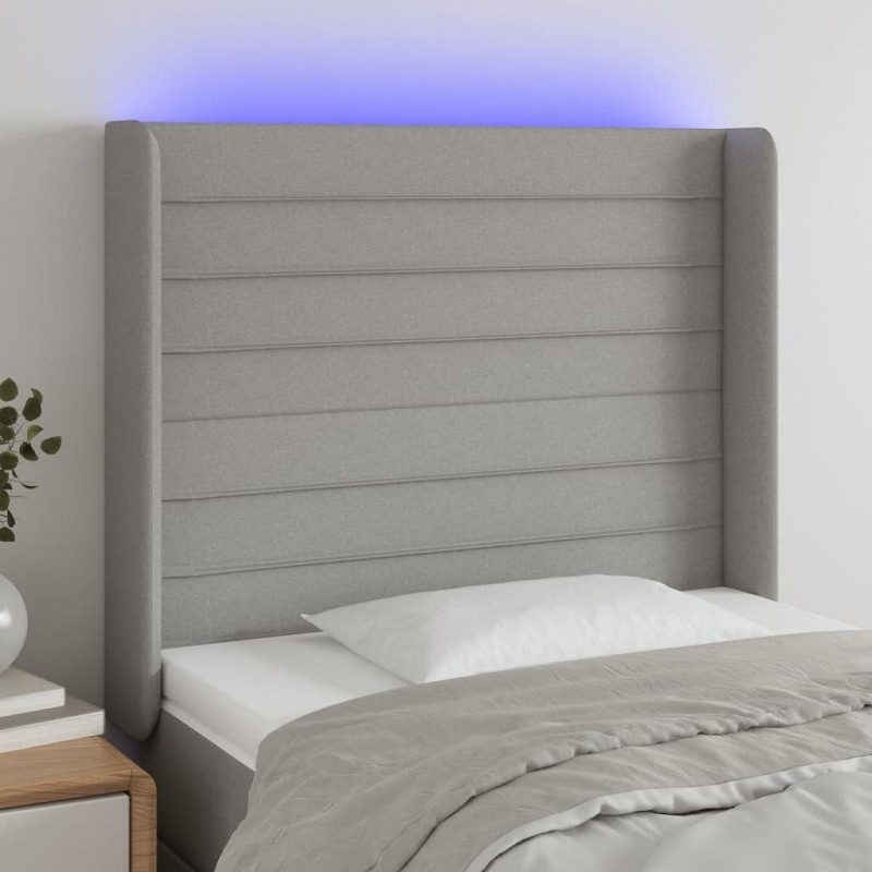 Acquista Testiera a LED Grigio Chiaro 103x16x118/128 cm in Tessuto con riferimento GHV-3124178 della ditta 