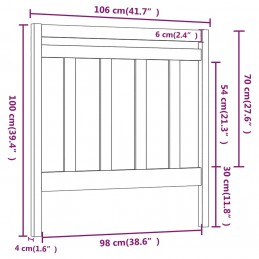 Acquista Testiera per Letto Miele 106x4x100 cm in Legno Massello di Pino con riferimento GHV-817778 della ditta 