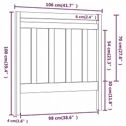 Acquista Testiera per Letto Grigia 106x4x100cm in Legno Massello di Pino con riferimento GHV-817777 della ditta 