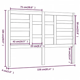 Acquista Testiera per Letto Grigia 156x4x104cm in Legno Massello di Pino con riferimento GHV-818147 della ditta 
