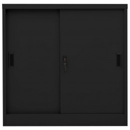 Acquista Armadio per Ufficio Anta Scorrevole Nero 90x40x90cm Acciaio con riferimento GHV-335952 della ditta 