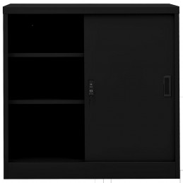 Acquista Armadio per Ufficio Anta Scorrevole Nero 90x40x90cm Acciaio con riferimento GHV-335952 della ditta 