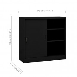Acquista Armadio per Ufficio Anta Scorrevole Nero 90x40x90cm Acciaio con riferimento GHV-335952 della ditta 