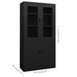 Acquista Armadio per Ufficio Nero 90x40x180 cm in Acciaio con riferimento GHV-335948 della ditta 