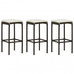 Acquista Sgabelli da Bar con Cuscini 3 pz Marroni in Polyrattan con riferimento GHV-313442 della ditta 