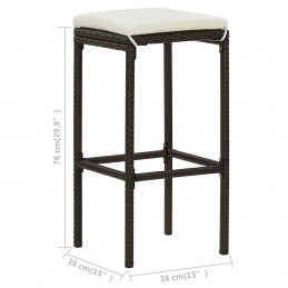 Acquista Sgabelli da Bar con Cuscini 3 pz Marroni in Polyrattan con riferimento GHV-313442 della ditta 