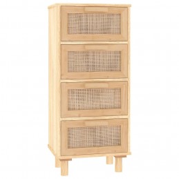 Acquista Credenza Marrone 40x30x90cm Legno Massello Pino Rattan Naturale con riferimento GHV-345644 della ditta 