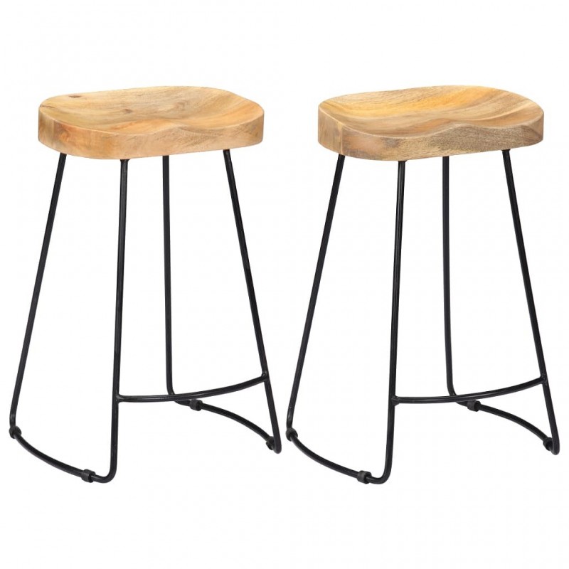 Acquista Sgabelli da Bar Gavin 2 pz in Legno Massello di Mango con riferimento GHV-247837 della ditta 