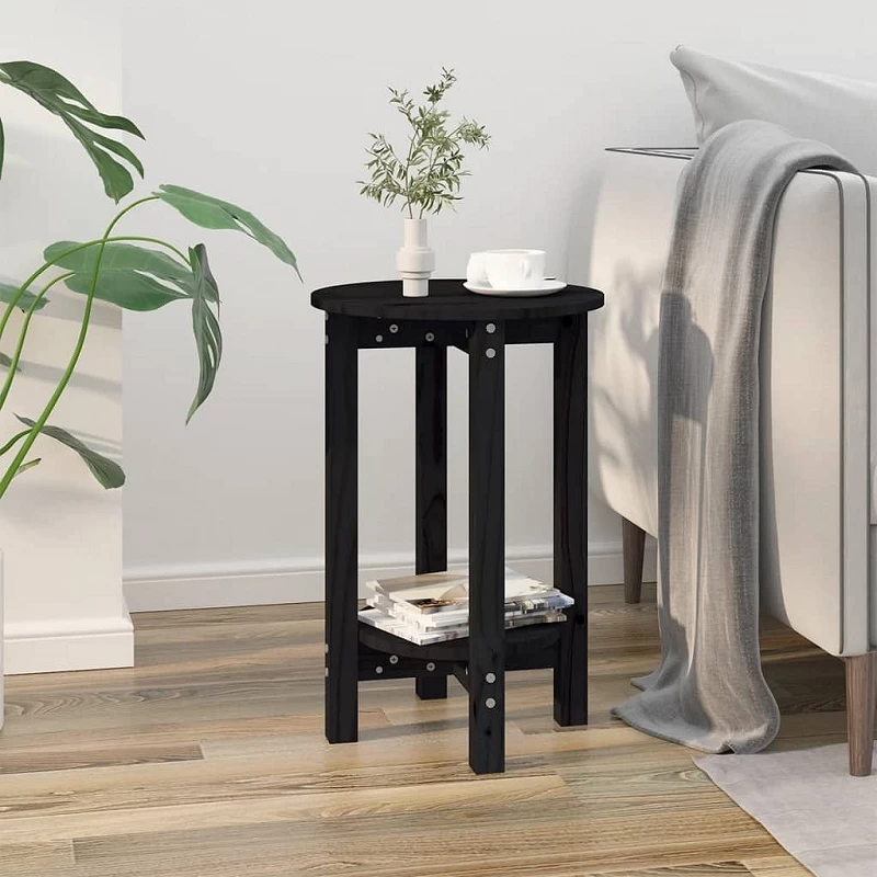 Acquista Tavolino da Salotto Nero Ø 40x60 cm in Legno Massello di Pino con riferimento GHV-822361 della ditta 