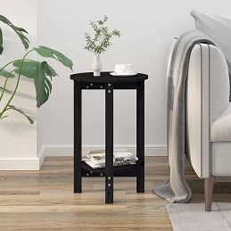 Acquista Tavolino da Salotto Nero Ø 40x60 cm in Legno Massello di Pino con riferimento GHV-822361 della ditta 