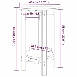 Acquista Tavolino da Salotto Nero Ø 40x60 cm in Legno Massello di Pino con riferimento GHV-822361 della ditta 