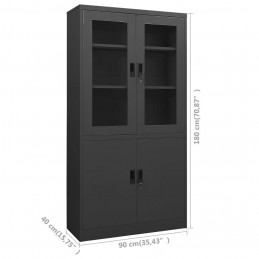 Acquista Armadio per Ufficio Antracite 90x40x180 cm in Acciaio con riferimento GHV-335949 della ditta 