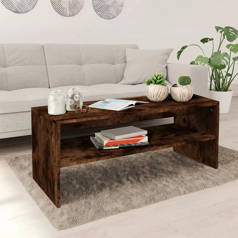 Acquista Tavolino da Salotto Rovere Fumo 100x40x40 cm Legno Multistrato con riferimento GHV-815255 della ditta 