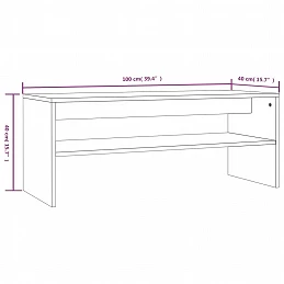 Acquista Tavolino da Salotto Rovere Fumo 100x40x40 cm Legno Multistrato con riferimento GHV-815255 della ditta 