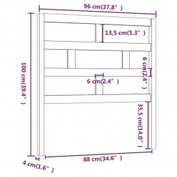 Acquista Testiera per Letto Bianca 96x4x100 cm in Legno Massello di Pino con riferimento GHV-814175 della ditta 
