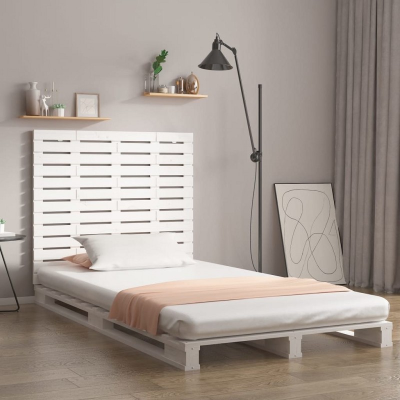 Acquista Testiera da Parete Bianca 81x3x91,5cm in Legno Massello di Pino con riferimento GHV-824694 della ditta 
