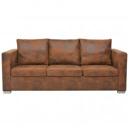 Acquista Divano a 3 Posti 191x73x82 cm in Pelle Scamosciata Artificiale con riferimento GHV-244703 della ditta 